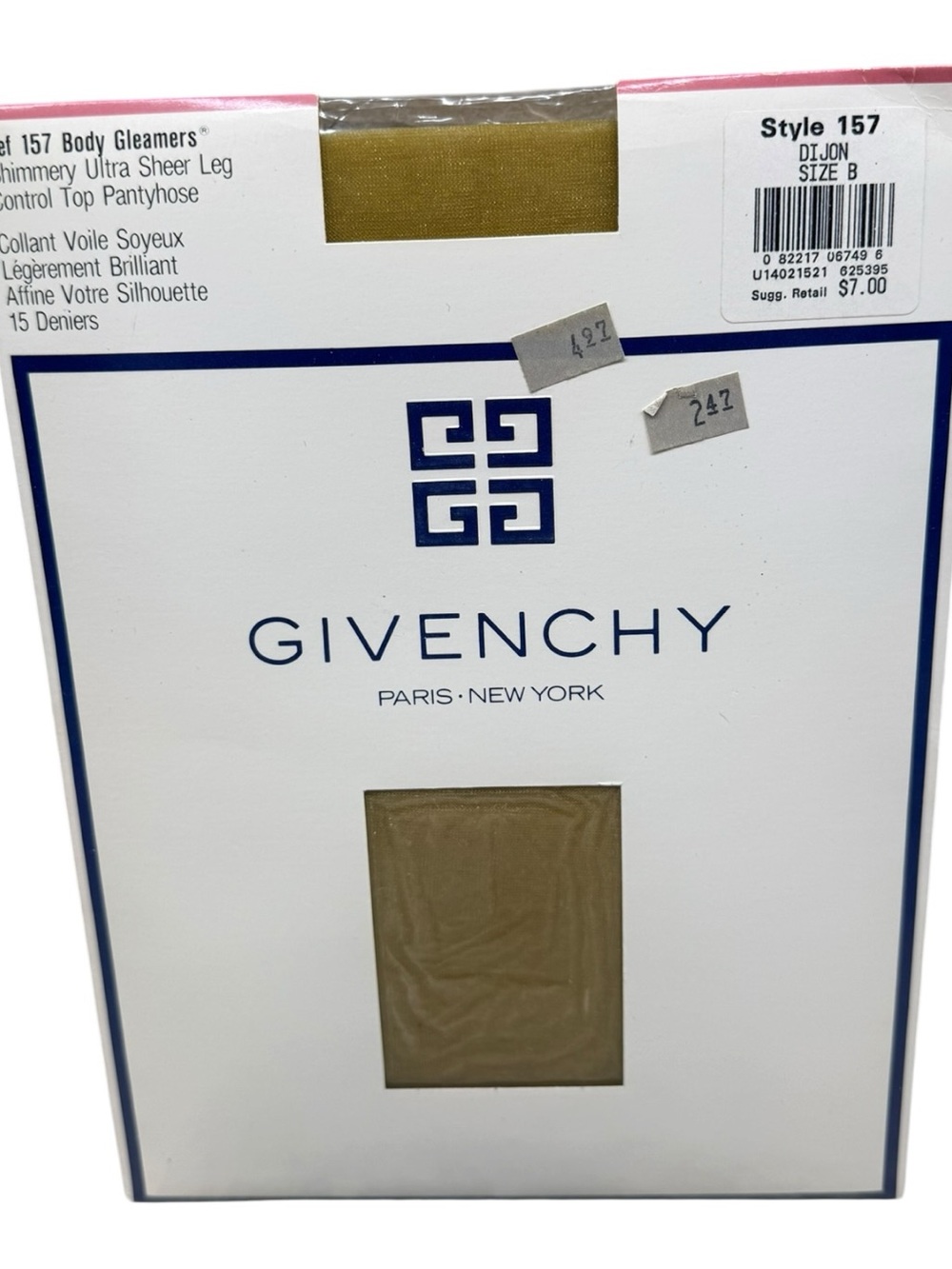 1990 GIVENCHY Body Gleamers Shimmery Control Top Pantyhose Dijon 157 Size B